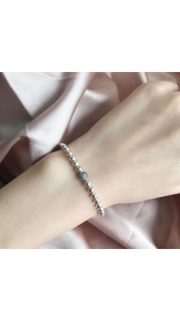 Pulseira Esferas em Prata 925 e zirconias 